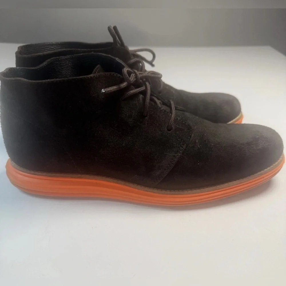 Cole Haan LunarGrand Chukka Boots Men's 11 Brown Suede Orange Sole